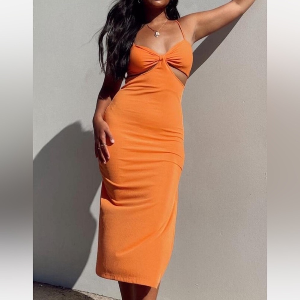 Princess Polly Vibrant Orange Backless Dress